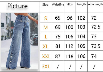 Button-Up Hem Slit Jeans