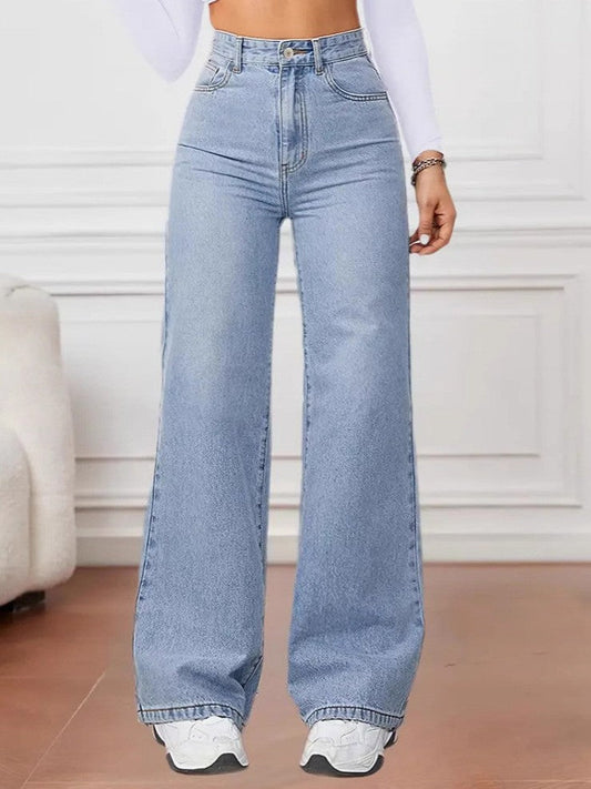 Casual loose straight leg jeans