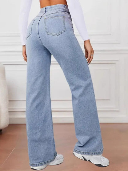 Casual loose straight leg jeans
