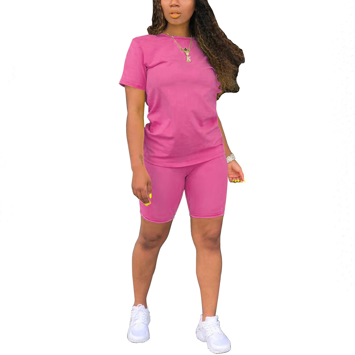 Crew neck short-sleeved T-shirt and shorts set